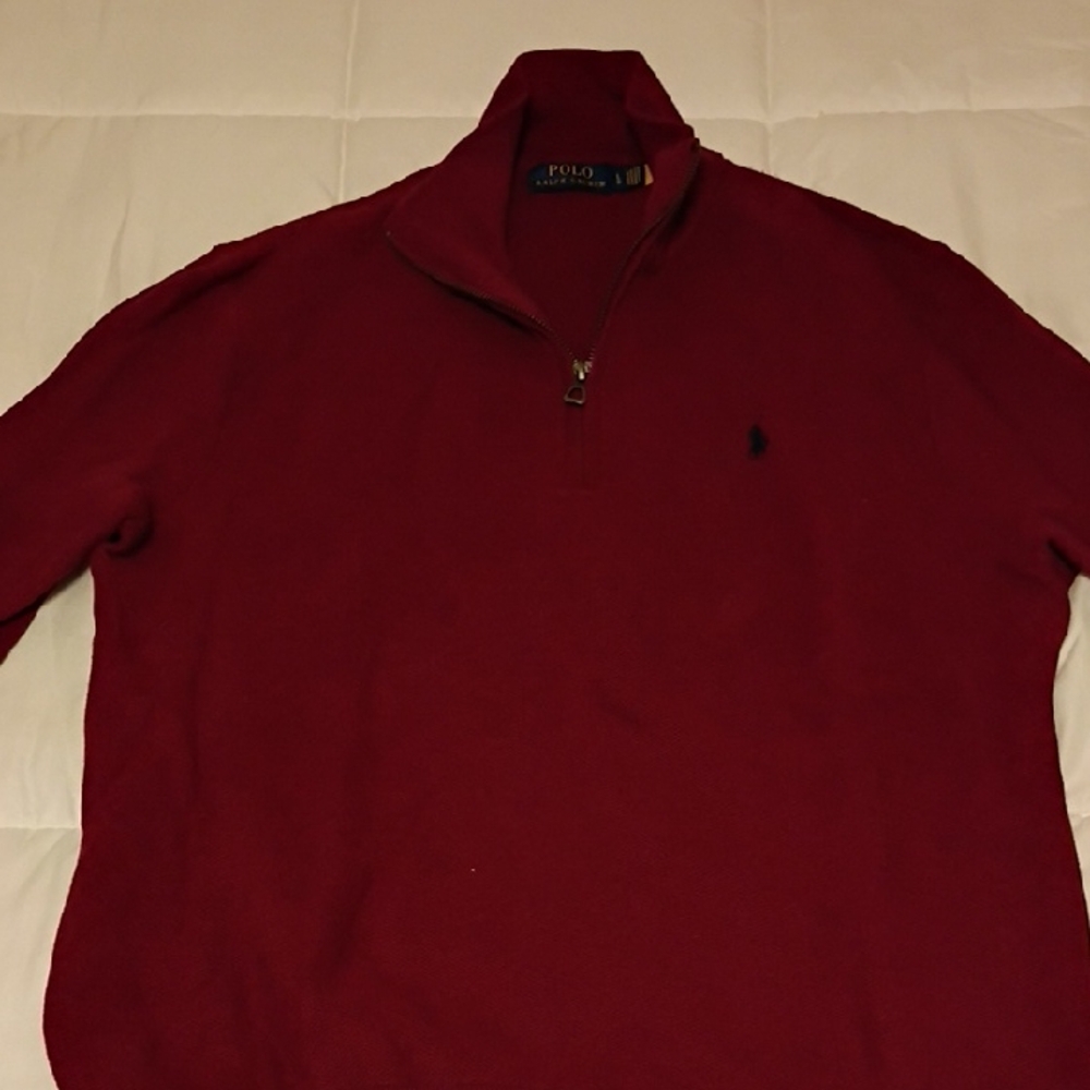Polo Ralph Lauren Red Quarter-Zip Sweater